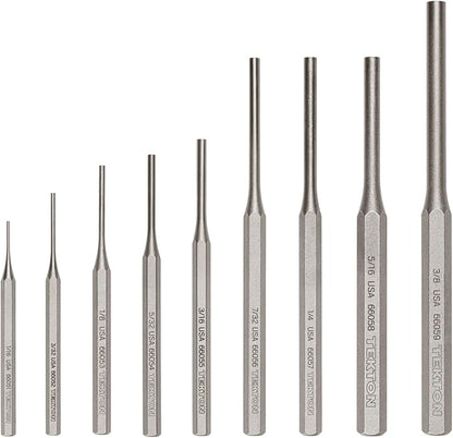 TEKTON Pin Punch Set, 9-Piece (1/16-3/8 in.) | PNC92001 | Made in USA