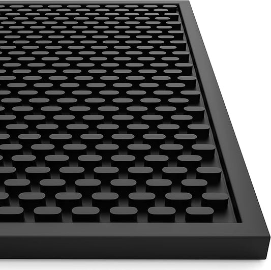 AXIESO Silicone Drip Mat - 1/2 Inch Thick, Heat-Resistant and Food Safe - Counter Top, Coffee Bar or Restaurant - Drying Mat for Glasses - 18x12 Inches by AXIESO