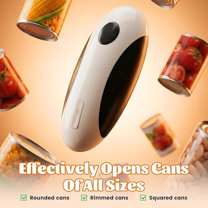 Electric Can Opener,USB Rechargeable Can Opener,One-Touch Cordless Can Opener,Smooth Edge,Hands Free,Food Safety,Kitchen Gadget Battery Operated,Automatic Can Openers for Seniors - Image 6
