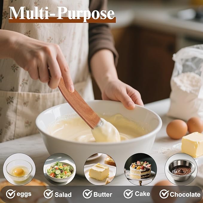 2Pcs Skinny Spurtle for Sourdough Starter, Reaching Bottom of Jars, Dough Whisk, Stirring, Mixing, Wooden Stir Spurtles, Kitchen Tools for NonStick Cookware, Sour Dough Tool, Gift for Sourdough Lovers