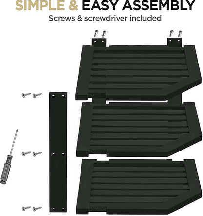 Bambüsi Plate Organizer for Cabinet - Corner Cabinet Organizer and Kitchen Cabinet Organizer Shelf, Kitchen Countertop Organizer for Plates, Dishes and Bowls, Space Saving Corner Rack, Black - Image 6