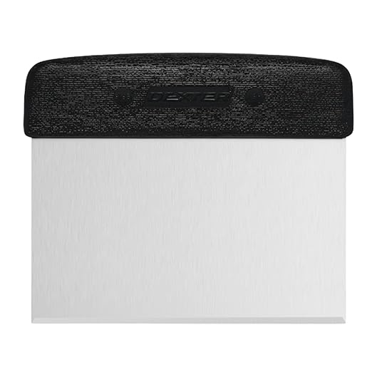 Dexter-Russell 6” x 3” Dough Cutter/Scraper – S196B, Stainless Steel Blade with Black Textured Handle, Sani-Safe Series, NSF Certified, Made in USA by Dexter-Russell
