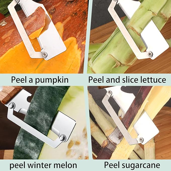 Zero Snag Wooden Peeler, 2-in-1 Multifunctional vegetable peeler, Stainless Steel Sharp Blades with Bottle Opener (2PCS)