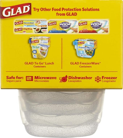 Glad GladWare Mini Round Food Storage Containers with Lids, Small BPA Free Reusable Plastic Snack Containers with Lock Tight Seal for Lunch, Portion Control, and On the Go, 4 Oz, 8 Count - 12 Pack - Image 4