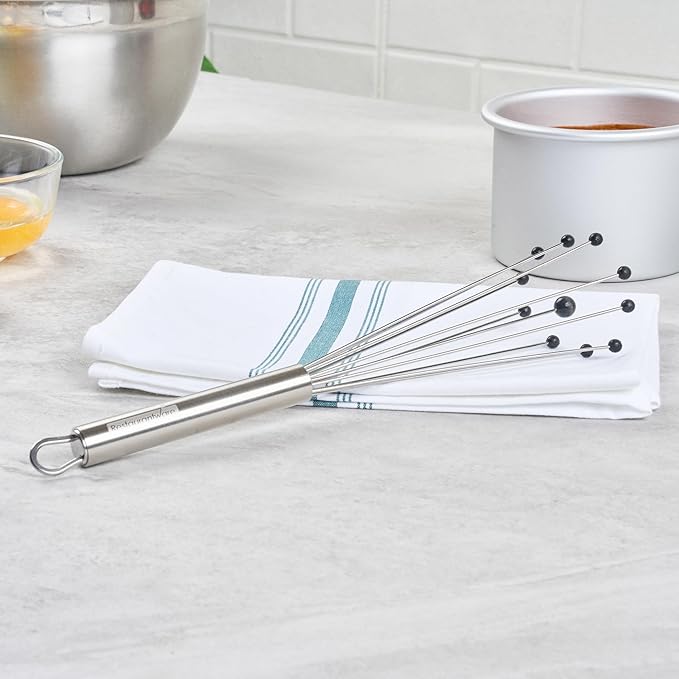 Restaurantware 10.5 in Stainless Steel Ball Whisk with Silicone Tips - German Standard Sauce & Gravy Whisk, Non-Scratch, Dishwasher Safe - Non-Stick Safe Silicone Ball Whisk for Baking - Image 7