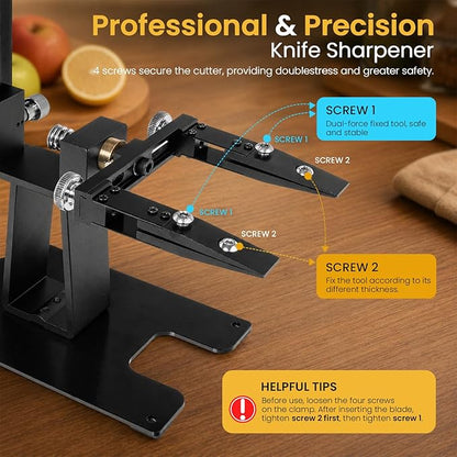 Newise Precision Knife Sharpening System, Adjustable Angle Guided Sharpener Kit with 5 Diamond & Ceramic Stones, for Kitchen, Hunting, Pocket – Professional Sharpening Tool