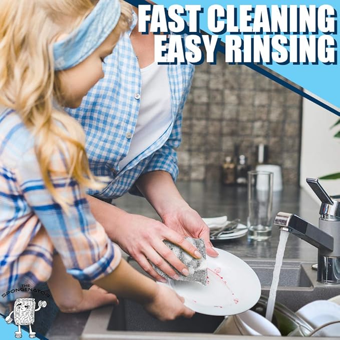 Kitchen Scrubbing Sponges - Heavy Duty Non-Scratch Scrubbing Cleaner Sponges in 1 Color - Multi-Surface Non-Metal Dish Scouring Scrubbers for Fast Cleaning. (6 Pack) - Image 7