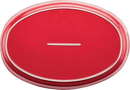 Rachael Ray Stoneware Bubble and Brown Oval Baker, 4.5-Quart, Red