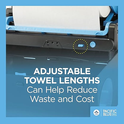 Georgia-Pacific Pacific Blue Ultra 9" Mini Automatic Paper Towel Dispenser by GP PRO (Georgia-Pacific), Black, 54518, 14.1" W x 6.5" D x 11.1" H - New Version - Image 7