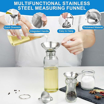 Measuring Cups and Spoons Set 22 Piece, 11 Stainless Steel Nesting Measuring Spoons and Cups with 4 Plastic Measuring Cup, 3 Funnel, 3 Brush, 1 Ruler, Measuring Cup Set for Kitchen Baking Liquid Dry