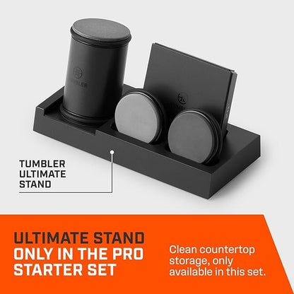 Tumbler Pro Black Rolling Knife Sharpener™ Starter Set - Knife Sharpening Made Easy - Sharpening Kit Includes Magnet Holder Pro, Whetstone Upgrade Discs (3000 & 6000 Grit) & Weighted Pro Stand - Image 2