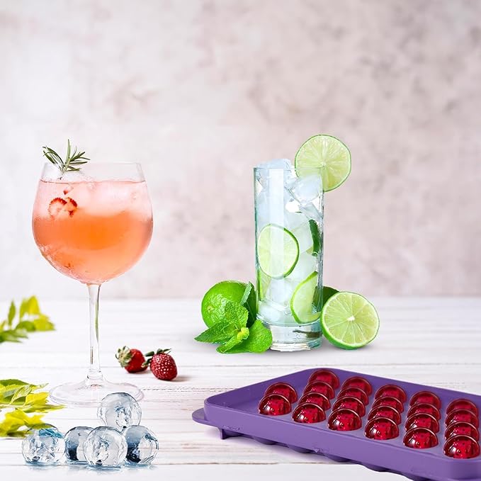Small Ice Cube Trays for Freezer – 2 Pack Hard Plastic Mini Ice Cube Trays, 66 Small Ice Cubes (1.1”), BPA Free Ice Mold for Cocktails, Iced Coffee & Drinks