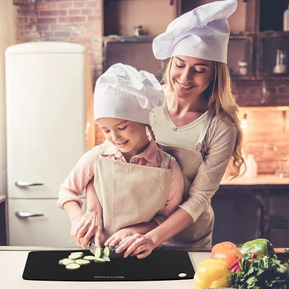 Dishwasher Safe Cutting Board for Kitchen - Large Composite Wood Chopping Board, Thin & Lightweight, Heat Resistant, BPA-Free, Eco-Friendly Cutting Board for Meal Prep, 14.5 x 11.25 Inch (Slate Black) - Image 3