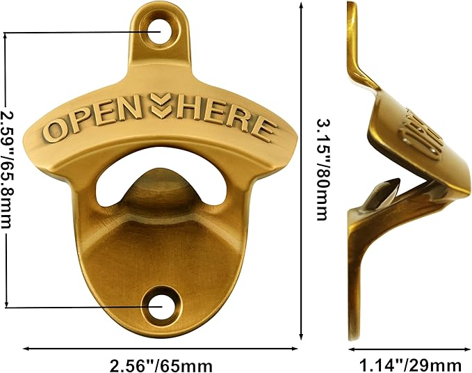 15 PCS Aged Gold Bottle Opener Wall Mounted Beer Cap Opener Mountable Bulk for Table Craft - Image 4