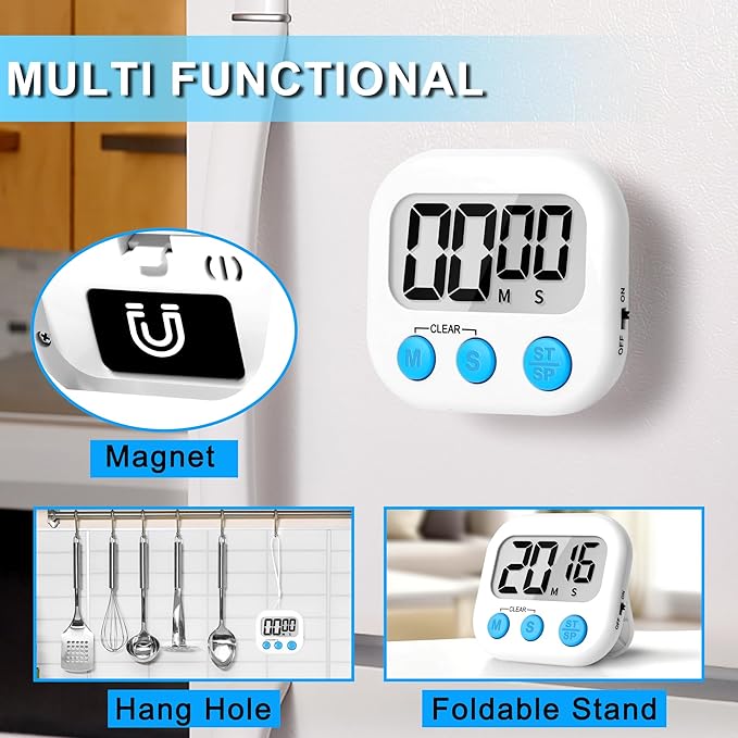 ZILLEEN Classroom Timer for Kids Teachers 2 Pack Digital Timers, Black & White - Image 2