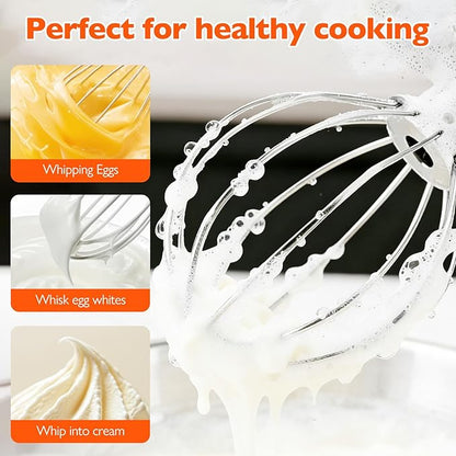 KN256WW Stainless Steel 6-Wire Mixer, for Kitchenaid Whisk Attachment, Compatible with 5plus-6Quart Bowl Lift Stand Mixer, Food Grade, Suitable for Mixing Cream and Cake, Dishwasher Washable - Image 3