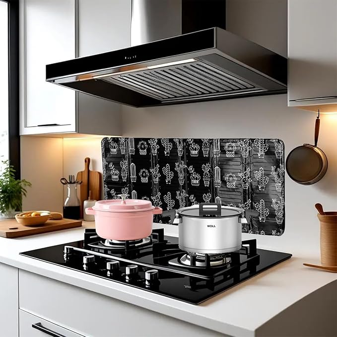 3 Sided Oil Splatter Guard - NeilBee 2Pcs Foldable Grease Splatter Screen, Splatter Shield for Stove Top Cooktop, Oil Barrier Oil Proof Plate Board for Cooking Kitchen Restaurant Use - Image 5