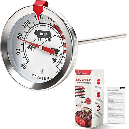 Meat Thermometer Cooking Thermometer Stainless Steel Kitchen Thermometer Temperature Labeled for Poultry, Pork, Beef