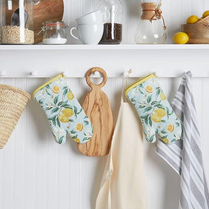 Martha Stewart Lemon Whimsy Oven Mitt 2-Pack Set, Yellow, 7"x13" - Image 2
