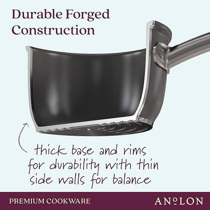 Anolon Accolade Forged Hard Anodized Nonstick Frying Pan/Skillet, 8 Inch, Moonstone Gray