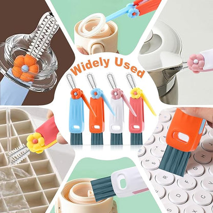 3 in 1 Cup Lid Cleaning Brush, Gap Cleaner Brushs - Home Kitchen Multifunctional Bottle Cleaning Brush Set, Portable Travel Bottle Lid Cleaner Tools, 4 PCS