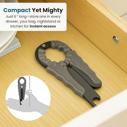 Jokari 3-Pack Multi Bottle Opener – Jar Lid Opener, Can Tab Lifter, Twist Cap Gripper – Ergonomic Kitchen Tool for Weak Hands or Arthritis – Opens Soda, Beer, Nail Polish, and More - Image 3