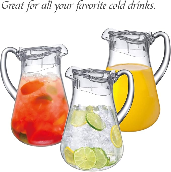 Amazing Abby - Droply - Plastic Pitcher (64 oz, 2 Quart), Clear Water Pitcher with Lid, Fridge Jug, BPA-Free, Shatter-Proof, Great for Iced Tea, Sangria, Lemonade, Juice, Milk, and More - Image 4