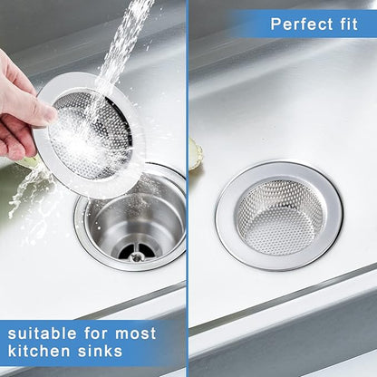 Honmein 3 Pcs Sink Strainer for Most Kitchen Sink Drain Basket, Upgraded Double-Layer Safe Design Kitchen Sink Strainer (Outer Diameter 4.5 Inch) - Image 7