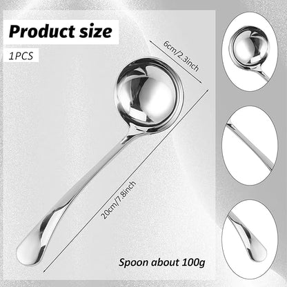 7.9 Inch Silver Small Gravy Soup Ladle Small Ladle Gravy Ladles 18/10 Stainless Steel Sauce Ladles for Spooning Sauces or Gravies - Image 2