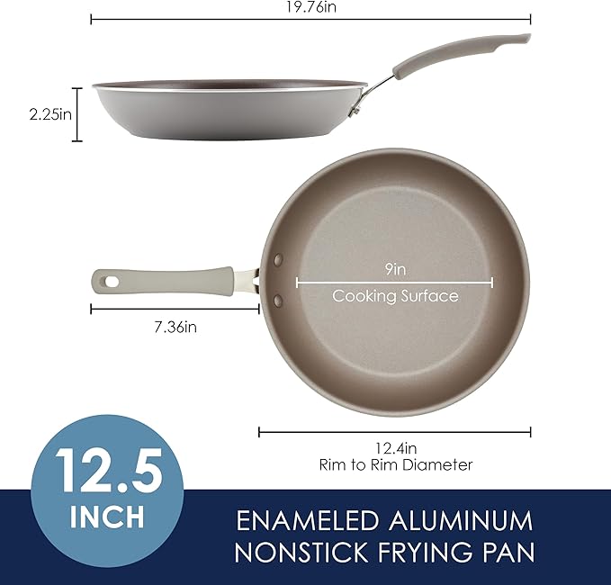Rachael Ray Cook + Create Nonstick Frying Pan/Skillet, 12.5 Inch, Gray - Image 5