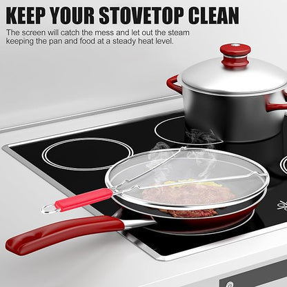 Stainless Steel Splatter Screen for Frying Pan - 9.8" 11.4" 13" Ultra Fine Mesh Grease Splatter Guard, Hot Oil Splatter Guard Shield Grease for Cooking, Kitchen Splash Guard to Prevent Oil Splatter - Image 7