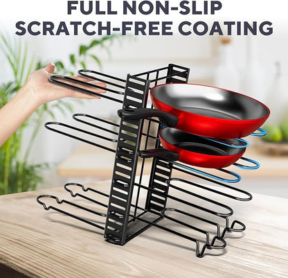 Pots and Pans Organizer Under Cabinet - 8-Tier Adjustable Pan Organizer Rack for Cabinet - Heavy-Duty Pot & Pan Organizer - Perfect to Store Pots, Pans, Lids - Easy Kitchen Organization and Storage - Image 7