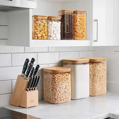 ComSaf 2Pcs Large Glass Storage Containers with Lids 4Qt, 1 Gallon Wide Mouth Flour Sugar Storage Containers, Large Capacity and Sealed for Rice, Cereal, Oat, Easy Clean and Scoop, Pantry Organization - Image 7
