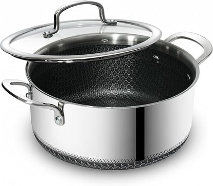 USELUCK Nonstick 5-QT Stock Pot with Glass Lid,Stay-Cool Handle,Oven-Safe,Dishwasher-safe,Compatible with All Cooktops. by useluck