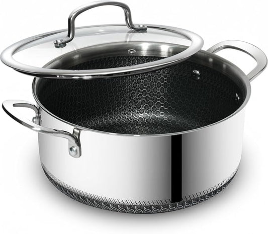 USELUCK Nonstick 5-QT Stock Pot with Glass Lid,Stay-Cool Handle,Oven-Safe,Dishwasher-safe,Compatible with All Cooktops. by useluck