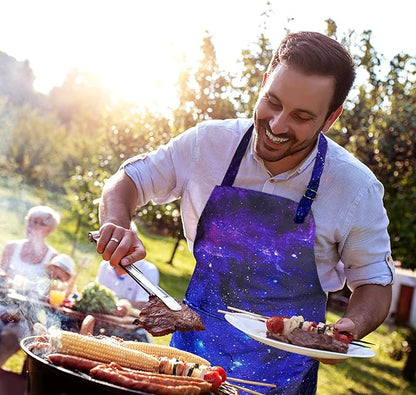 Adjustable Waterproof Apron Bib Apron with 2 Pockets Cooking Kitchen Aprons for Women Men Chef