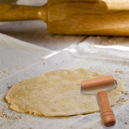 Wooden Rolling Pin, Ergonomic Non-Stick Pizza Baker Dough Pastry Roller for Kitchen Home Cooking Baking (T Round Type)