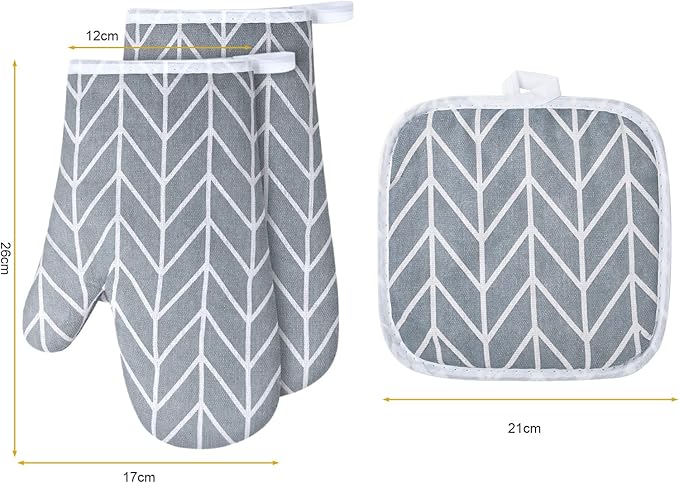 AUAUY Oven Mitts and Pot Holders 6PCS Set, 392°F Heat Resistant Cooking Gloves and Hot Pads Baking Mittens BBQ Gloves, Top Kitchen Gadgets, Non-Slip Kitchen Mittens for Oven Cooking Baking Grilling - Image 4