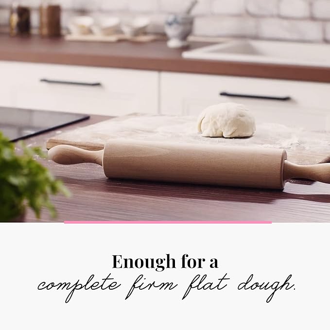 tuuli Kitchen Professional Classic Wooden Rolling Pin with revolving Centre (17,3 by 2,2 inches) - Image 4