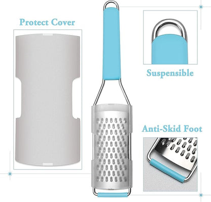 Cambom Cheese Grater Citrus Zester Lemon Zester Pack of 3-304 Stainless Steel - A Sharp Tool for Parmesan Cheese, Ginger, Garlic, Nutmeg, Chocolate, Vegetables，Fruits，Dishwasher Safe Blue - Image 7