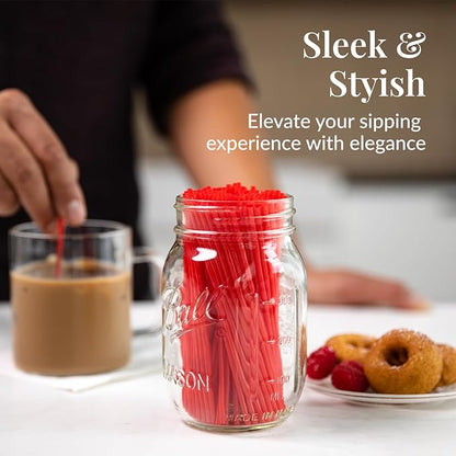 Prestee 2000 Count Red Coffee Stirrers - 5 Inch Plastic Stir Sticks for Hot and Cold Beverages - Disposable Coffee Straws for Drinks, Tea, and Cocktails - Bulk Slim Stirrer for Coffee and Bars - Image 2