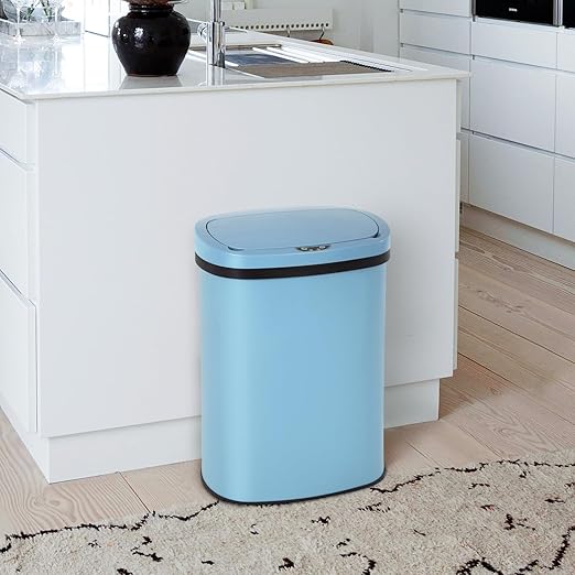 PayLessHere | 13 Gallon Stainless Steel Trash Can | Blue | Automatic Touchless Lid with Motion Sensor | Kitchen Garbage Can with Waterproof Design | for Home, Office, Bathroom | Pack of 1 - Image 2