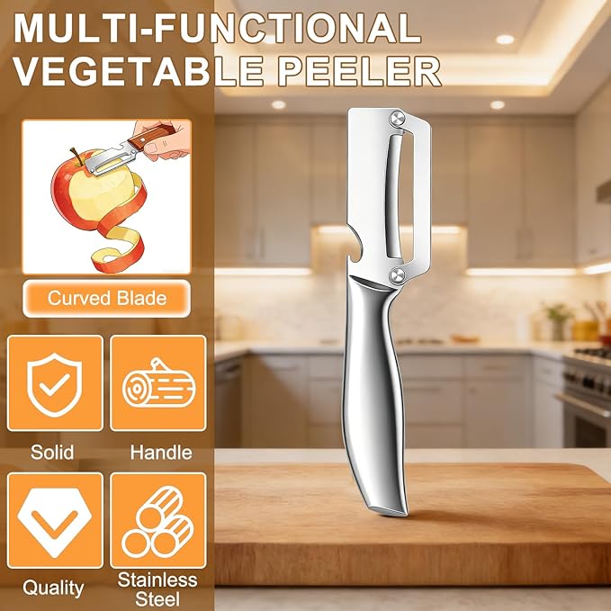 2pcs Multi-Functional Vegetable Peeler for Kitchen,2-In-1 Stainless Steel Kitchen Tool for,stainless steel sharp blade with bottle opener,Suitable for fruits and vegetables - Image 7