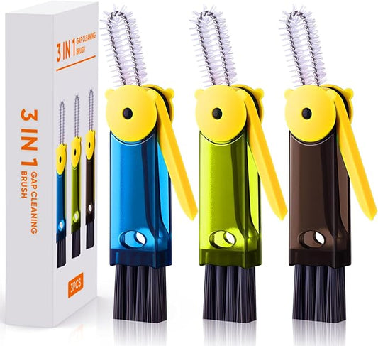3 in 1 Cup Lid Cleaning Brush, Portable Gap Cleaner Brush - Multifunctional Bottle Cleaning Brush for Bottle Gap/Tight Spaces/Travel Bottle Lid, Home Kitchen Crevice Brush Tools, 3 PCS