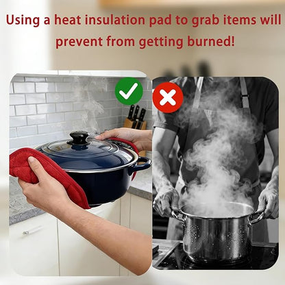 4 Pack Pot Holders for Kitchen Clearance Oven Potholders Sets for Kitchens Hot Pads for Kitchen Countertops Heat Resistant Red - Image 4