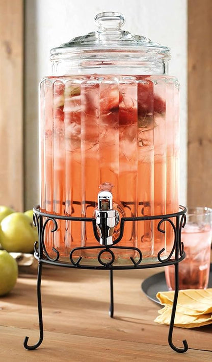 MosJos 2 PACK 1.5 Gallon Drink dispenser, Glass Beverage Dispenser With Elegant Stand Stand, Drink Dispensers for Parties With Spigot 100% Leakproof. Perfect For Parties And Daily Use - Image 6