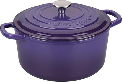 VORRINGARD Enameled Cast Iron Dutch Oven Pot with Lid, for Sourdough Bread Baking, Round Dutch Ovens, 4.5 Quart, Purple - Image 6