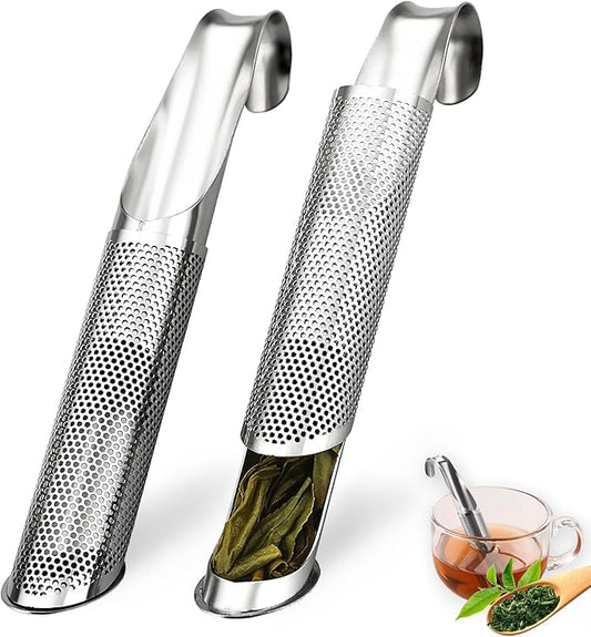 2 Pack Tea Infusers, Extra Fine Mesh Tea Strainer for Loose Tea, Stainless Steel Long Handle Tea Steeper Diffuser for Leaf Tea, Coffee, Spices, Seasonings by Unknown
