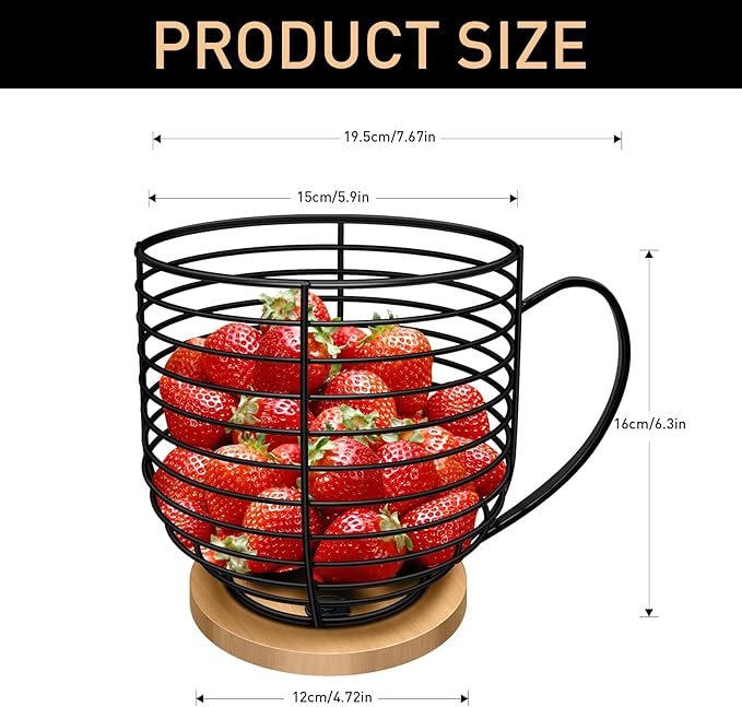 BYTEAIDREX Coffee Pod Holders for Counter - K Cup Holders for Counter - Coffee Pods Storage Organizer - Bar Accessories - Large Capacity Black Wire Kup Storage with Wooden Base. - Image 3
