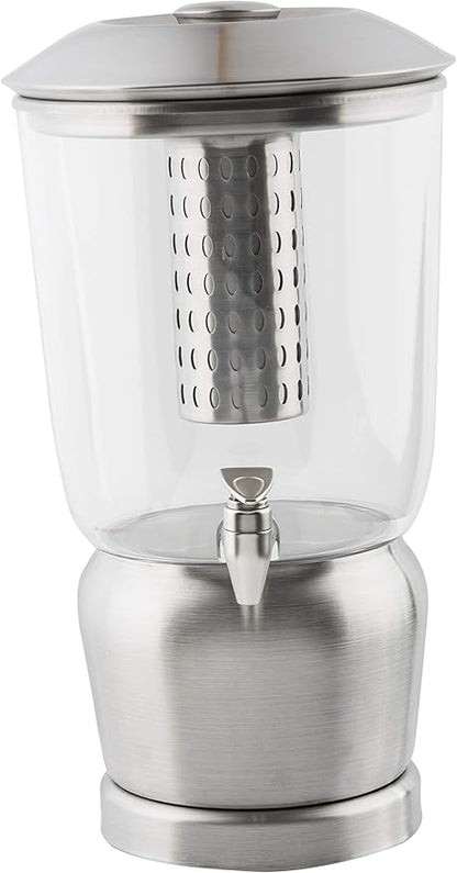 TableCraft 75 Upscale 2.5 Gallon Drink Dispenser with Fruit Infuser & Stand, Tritan & Brushed Stainless Steel, Cold Beverage Dispenser for Catering and Home Use - Image 2